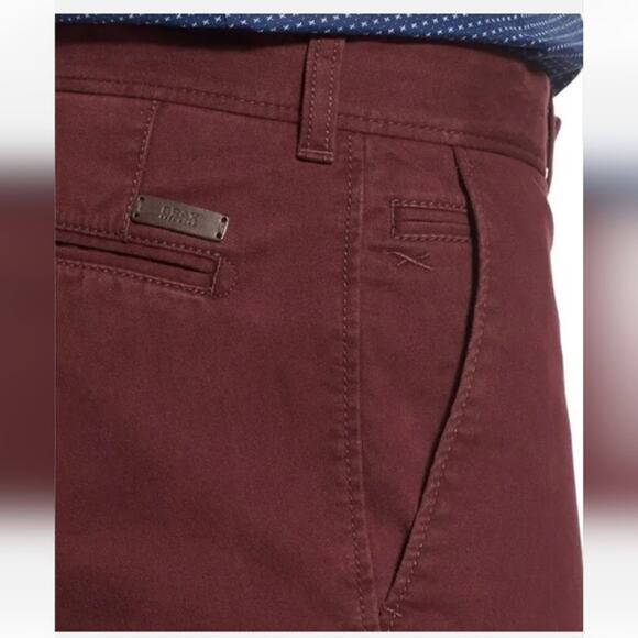 BRAX Casual Performance Regular Fit Chino Pants Pima Cotton Maroon 42 x 34 - Picture 2 of 13